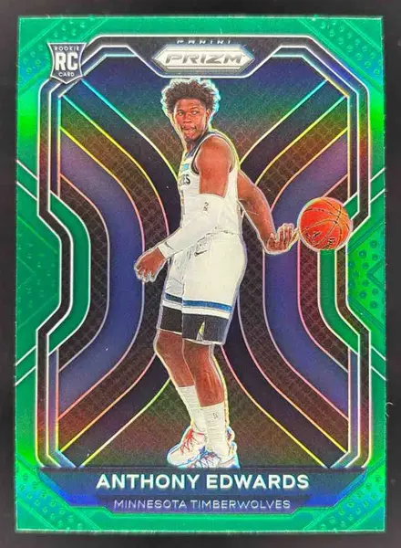 2020-21 Panini Prizm Green Prizms #258 Anthony Edwards RC
