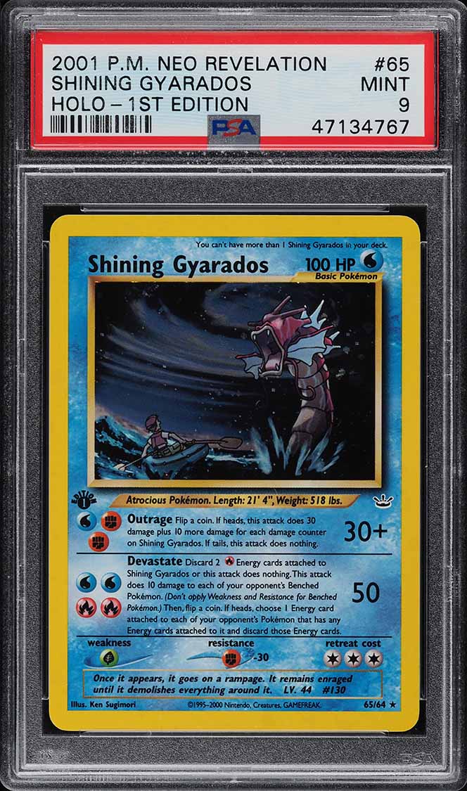 2001 Pokemon Neo Revelation 1st Edition Shining Gyarados #65 PSA 9 MINT