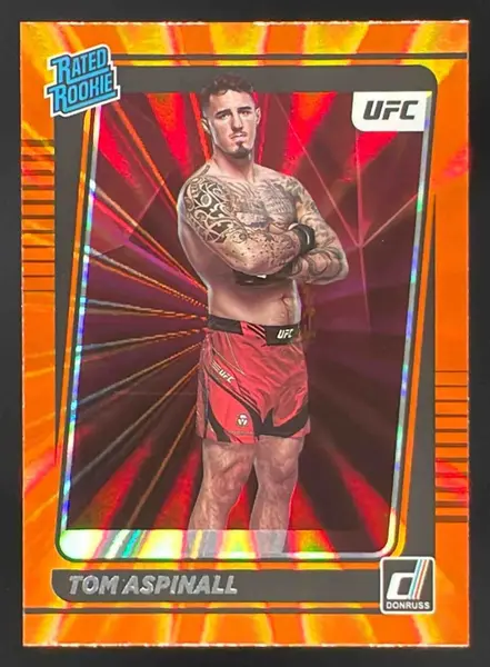 2022 Panini Donruss UFC Holo Orange Laser #216 Tom Aspinall RC Rated Rookie