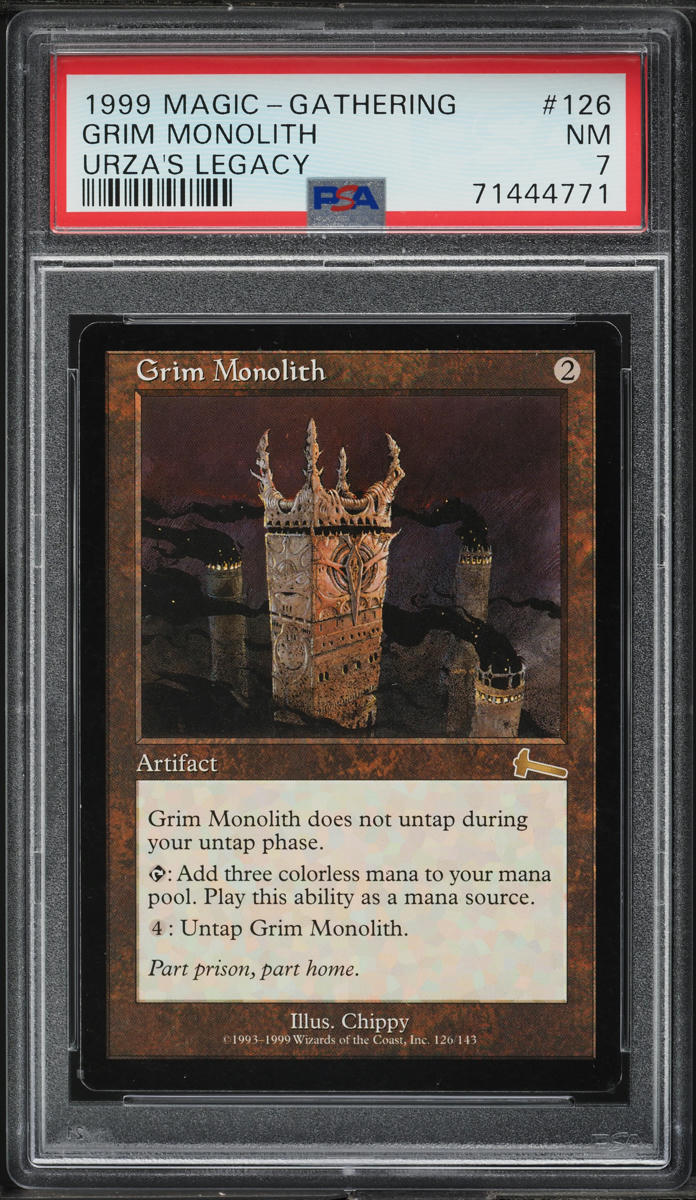 1999 Magic The Gathering MTG Urza's Legacy Grim Monolith #126 PSA 7 NRMT