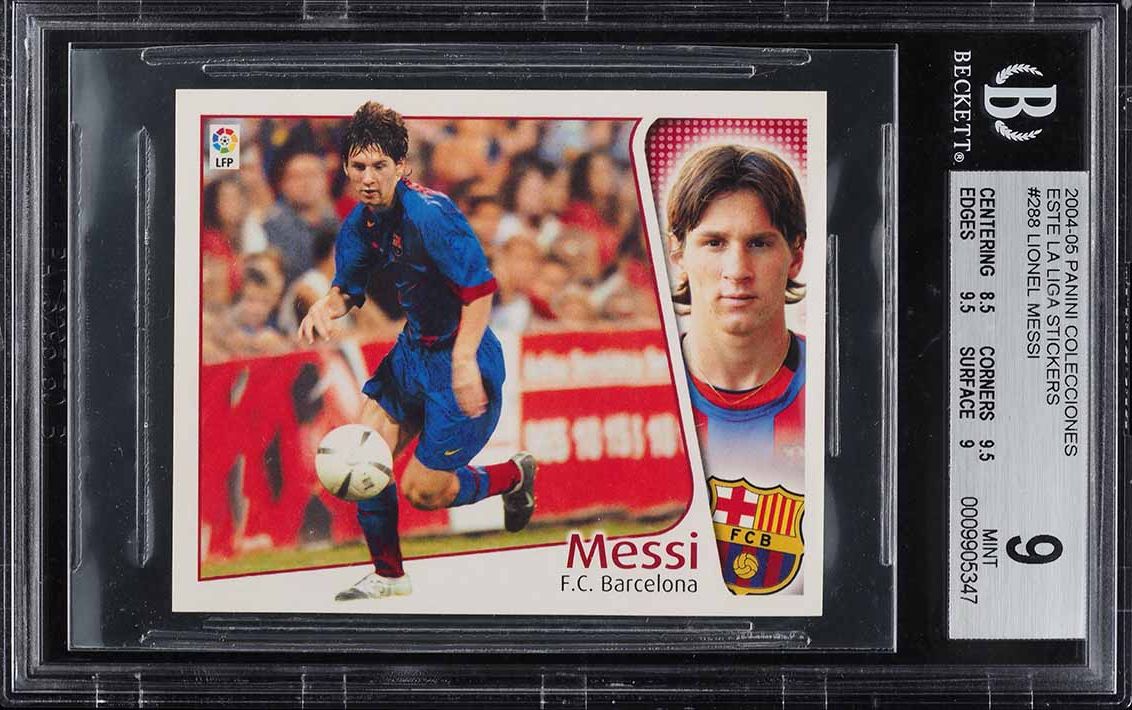 2004 Panini Colecciones Este La Liga Stickers Lionel Messi ROOKIE BGS 9 MINT