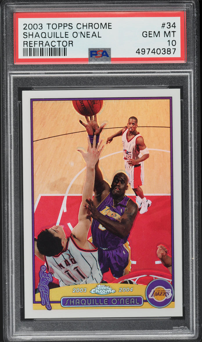 2003 Topps Chrome Refractor Shaquille O'Neal #34 PSA 10 GEM MINT