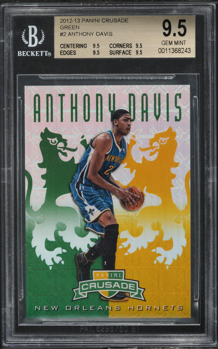 2012 Panini Crusade Green Anthony Davis ROOKIE /25 #2 BGS 9.5 GEM MINT