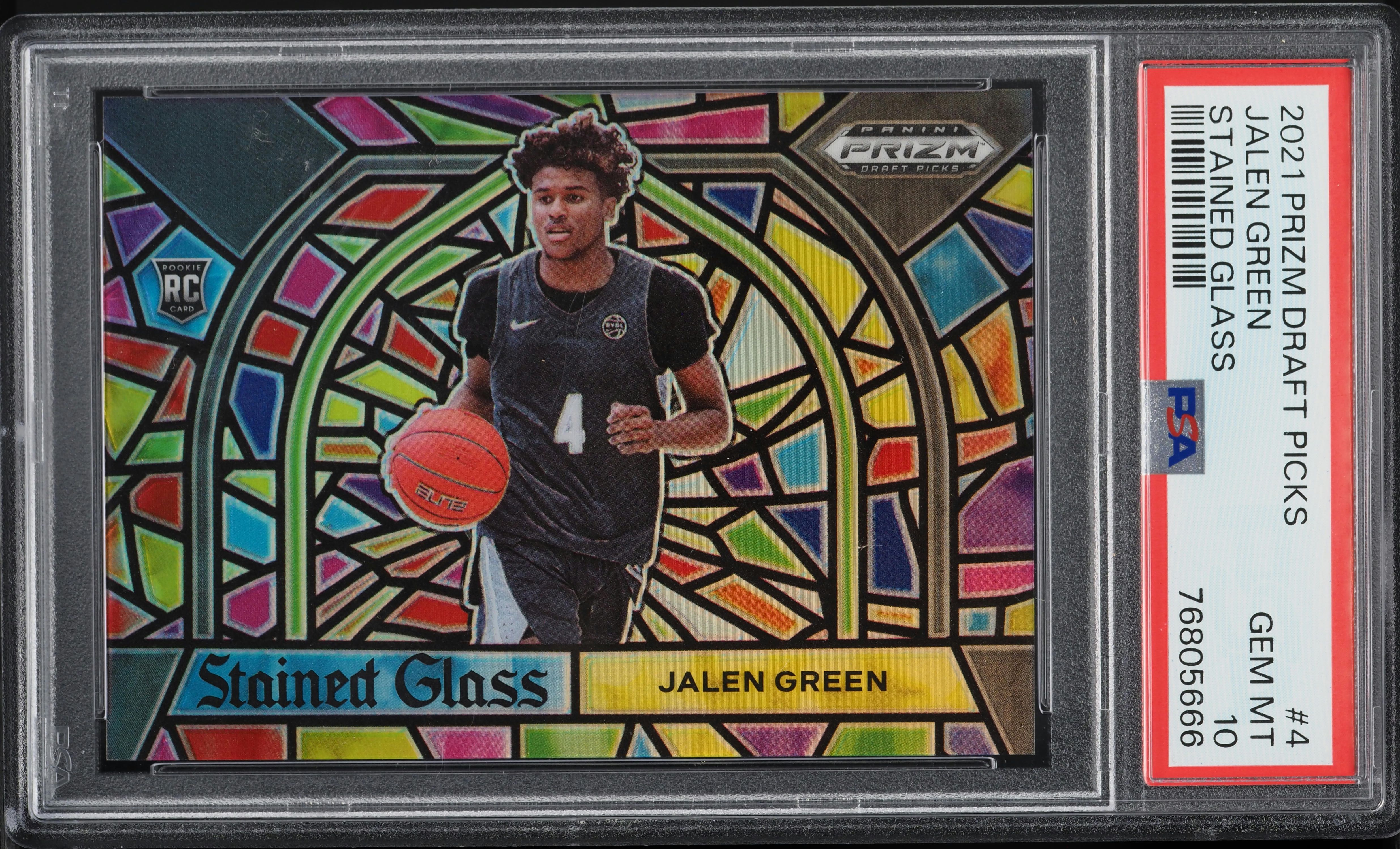 2021 Panini Prizm Draft Picks Stained Glass Jalen Green ROOKIE #4 PSA 10 GEM