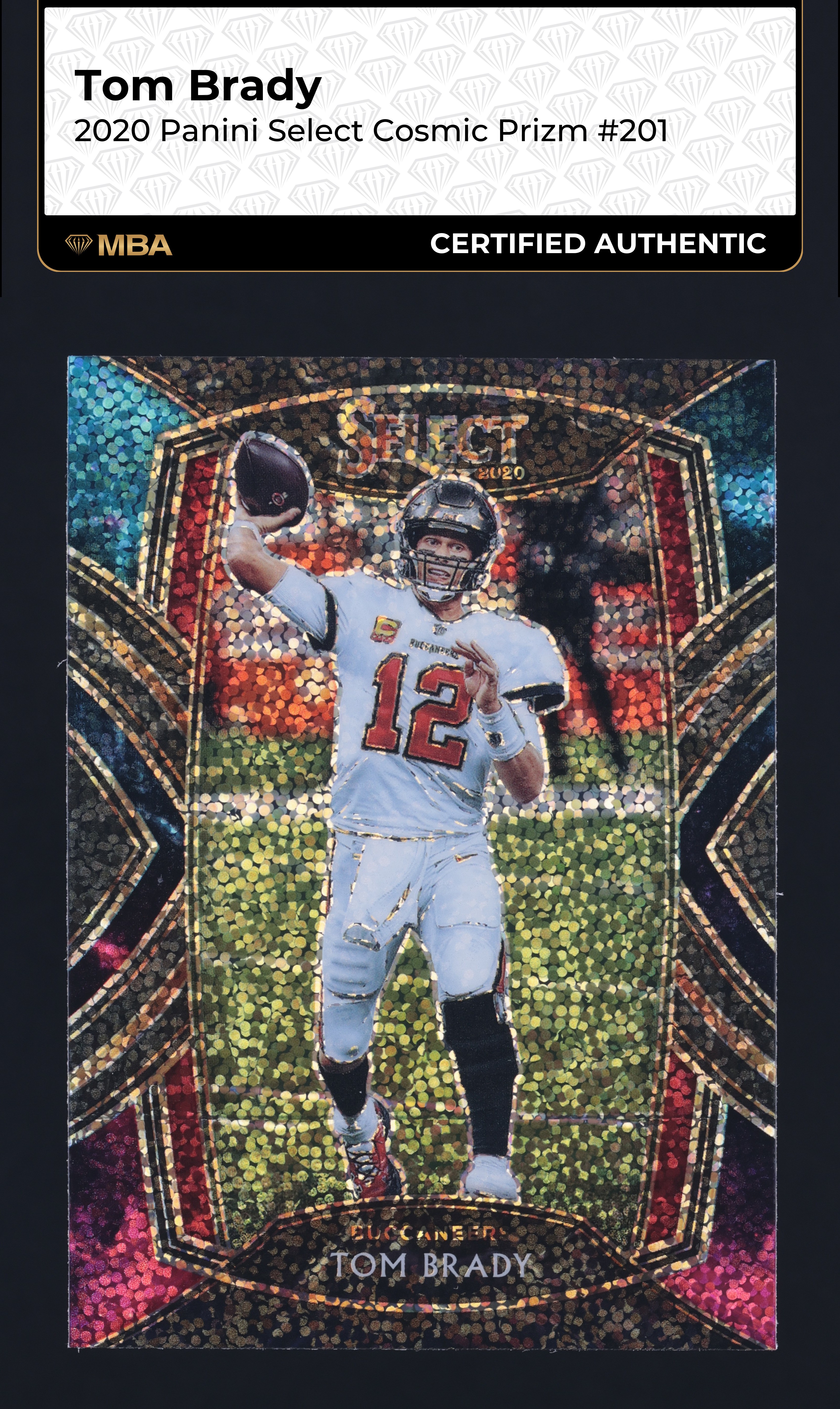 2020 Select Club Level Cosmic Prizm Tom Brady #201 MBA AUTH