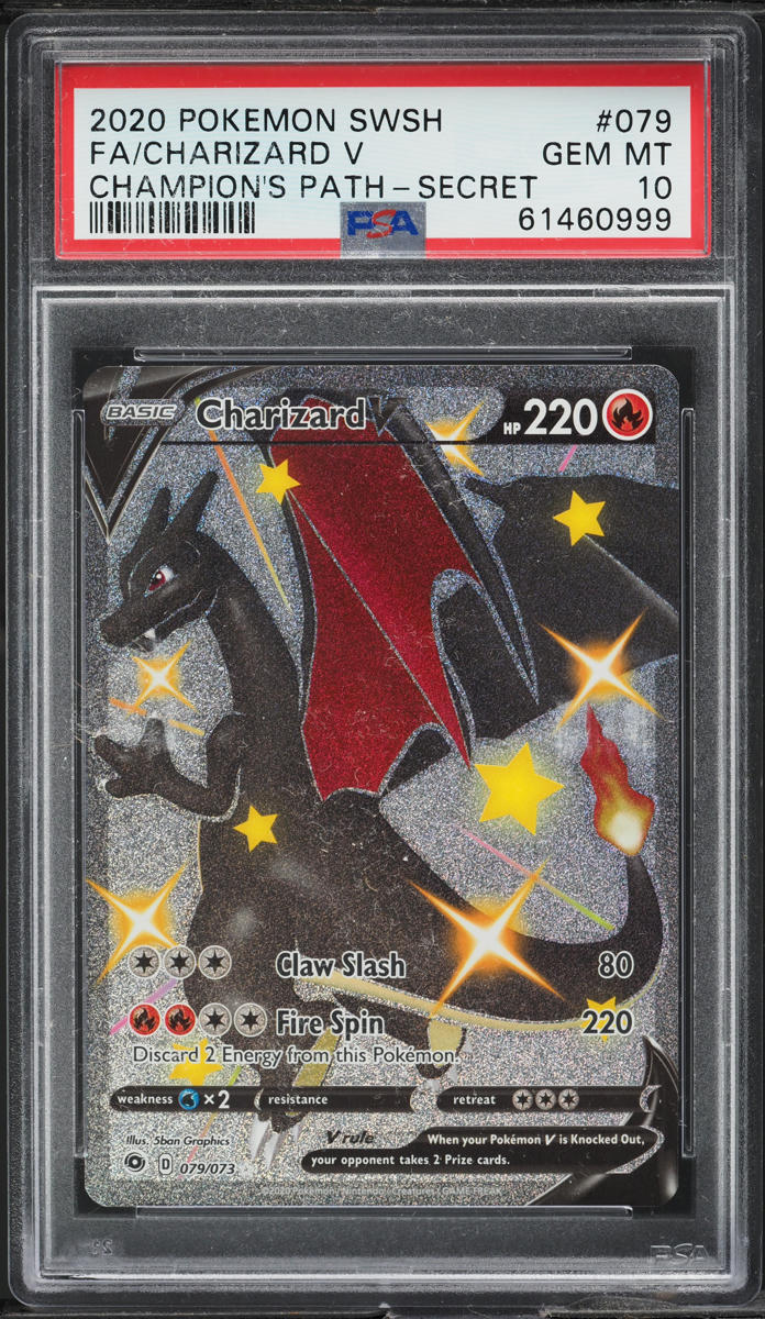 2020 Pokemon SWSH Champion's Path Full Art Shiny Charizard V #79 PSA 10 GEM MINT