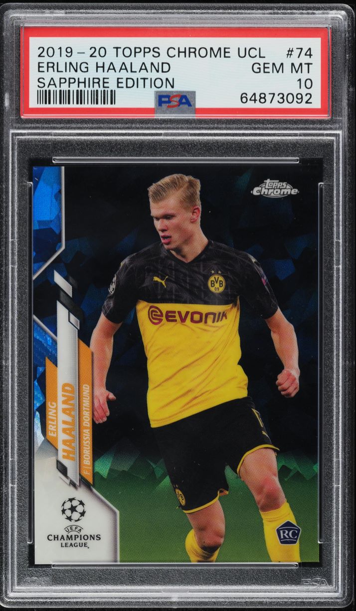 Erling Haaland 2019 Topps Chrome UEFA Champions League Sapphire