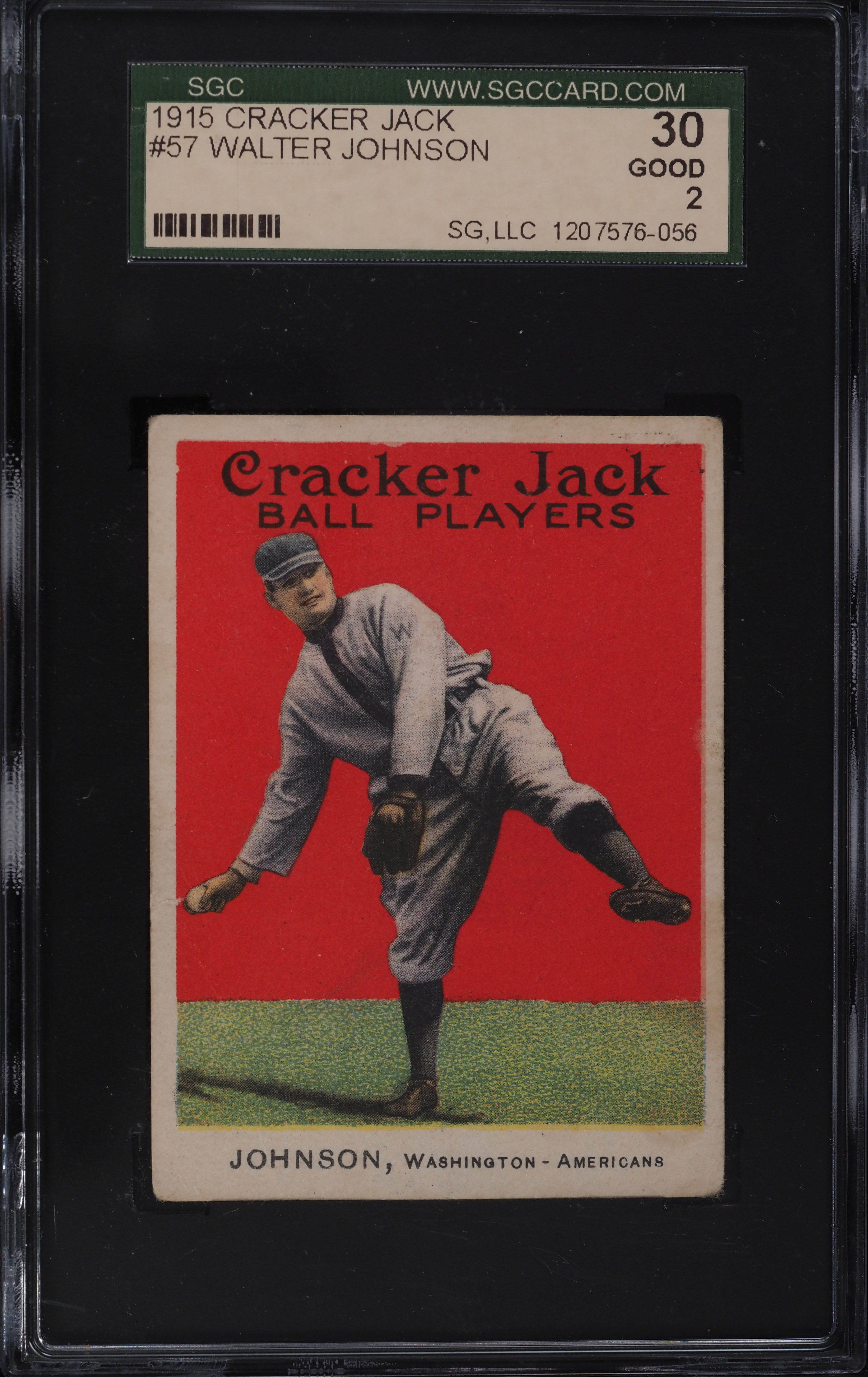 1915 Cracker Jack Walter Johnson #57 SGC 2 GD