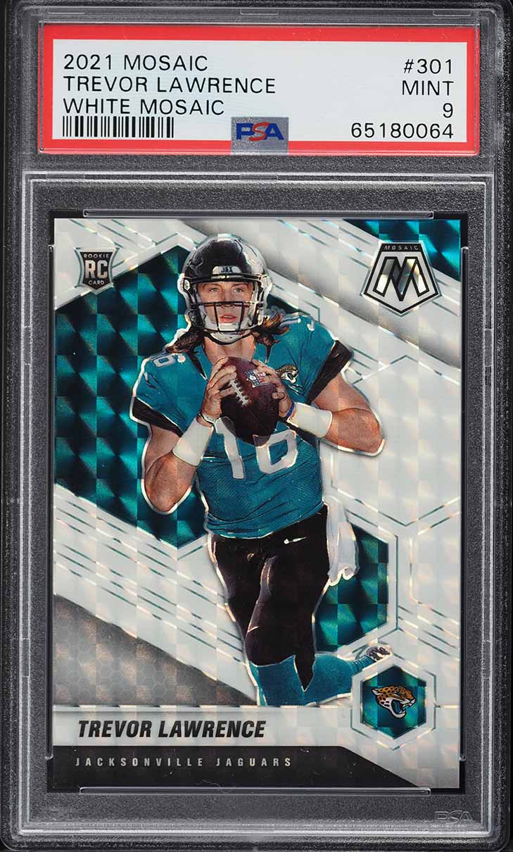 2021 Panini Mosaic White Trevor Lawrence ROOKIE /25 #301 PSA 9 MINT