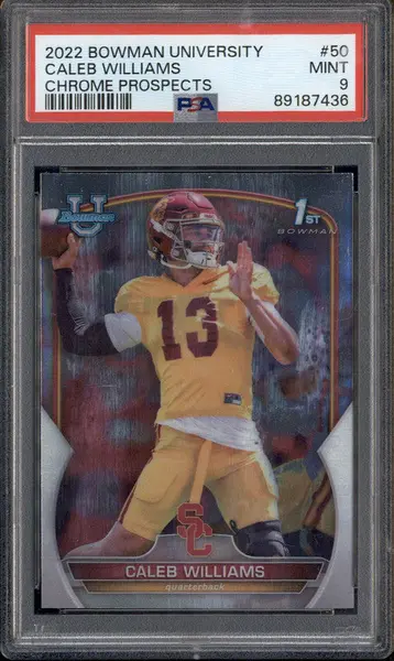 2022 Bowman University Chrome #50 Caleb Williams PSA 9