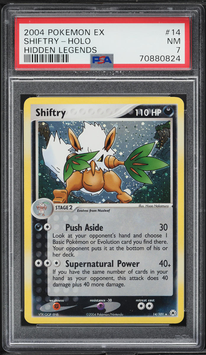 2004 Pokemon EX Hidden Legends Holo Shiftry #14 PSA 7 NRMT