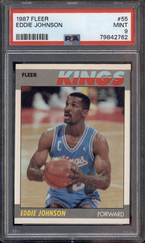 1987 Fleer #55 Eddie Johnson PSA 9
