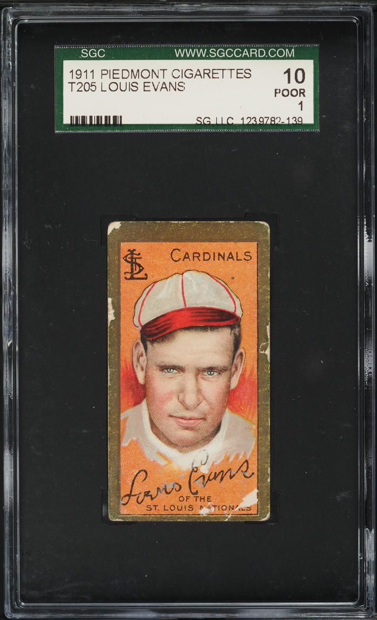 1911 T205 Gold Border Louis Evans SGC 1 PR