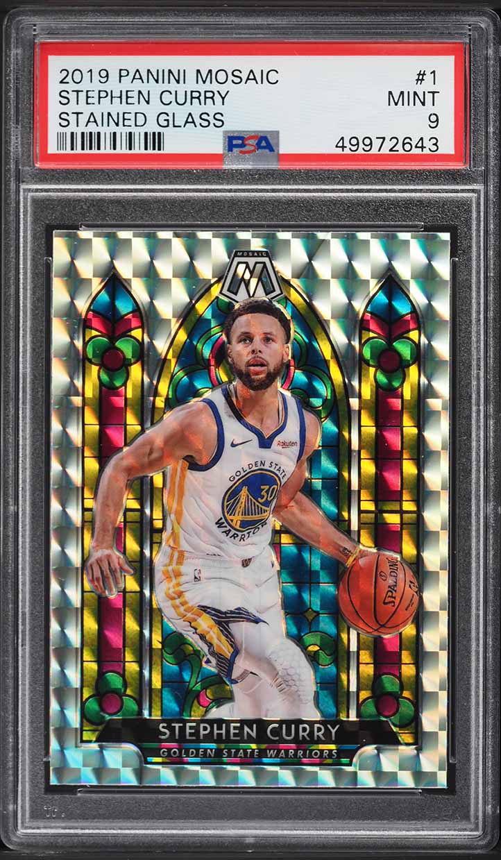 2019 Panini Mosaic Stained Glass Stephen Curry #1 PSA 9 MINT