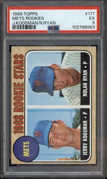 1968 Topps Rookie Stars #177 Nolan Ryan & Jerry Koosman RC PSA 5