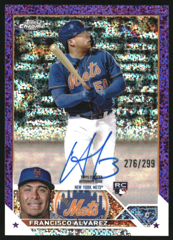 2023 Topps Chrome Rookie Purple Speckle #RA-FA Francisco Alvarez RC Auto /299