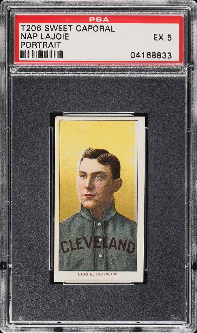1909-11 T206 Nap Lajoie PORTRAIT, SWEET CAPORAL PSA 5 EX
