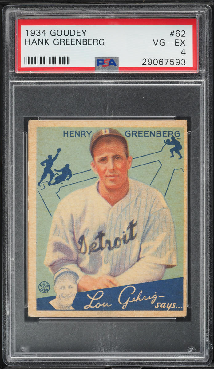 1934 Goudey Hank Greenberg ROOKIE #62 PSA 4 VGEX