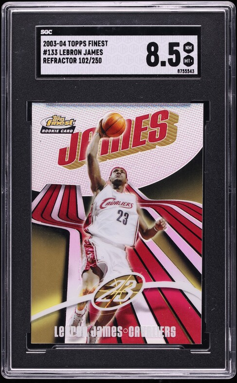 2003 Finest Refractor LeBron James ROOKIE /250 #133 SGC 8.5 NM-MT+