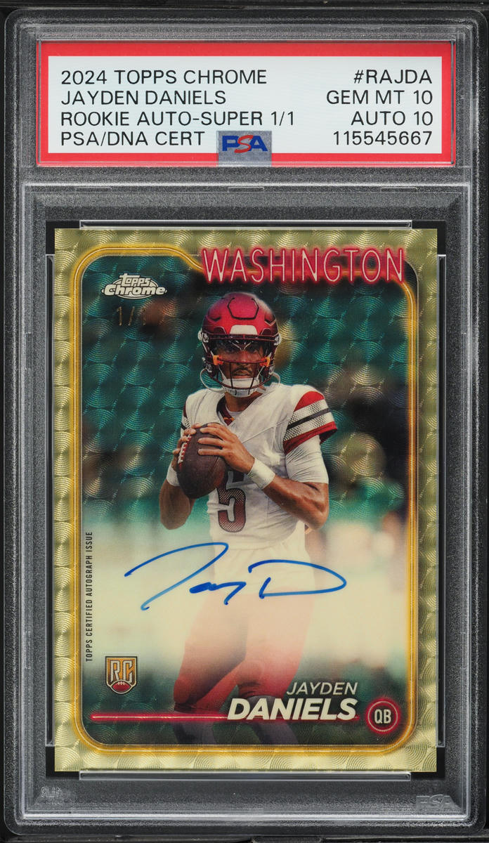 2024 Topps Chrome Superfractor Jayden Daniels ROOKIE AUTO DNA 10 1/1 PSA 10 GEM