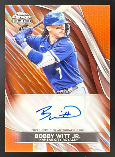 2024 Topps Chrome Black Orange Refractors #CBA-BWJ Bobby Witt Jr. Auto /25