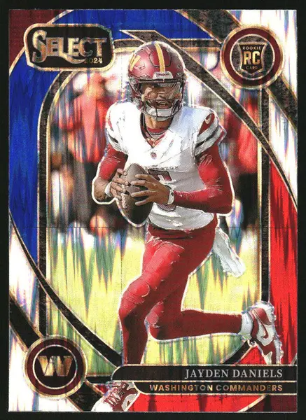 2024 Panini Select Club Red and Blue Prizm Shock #217 Jayden Daniels RC