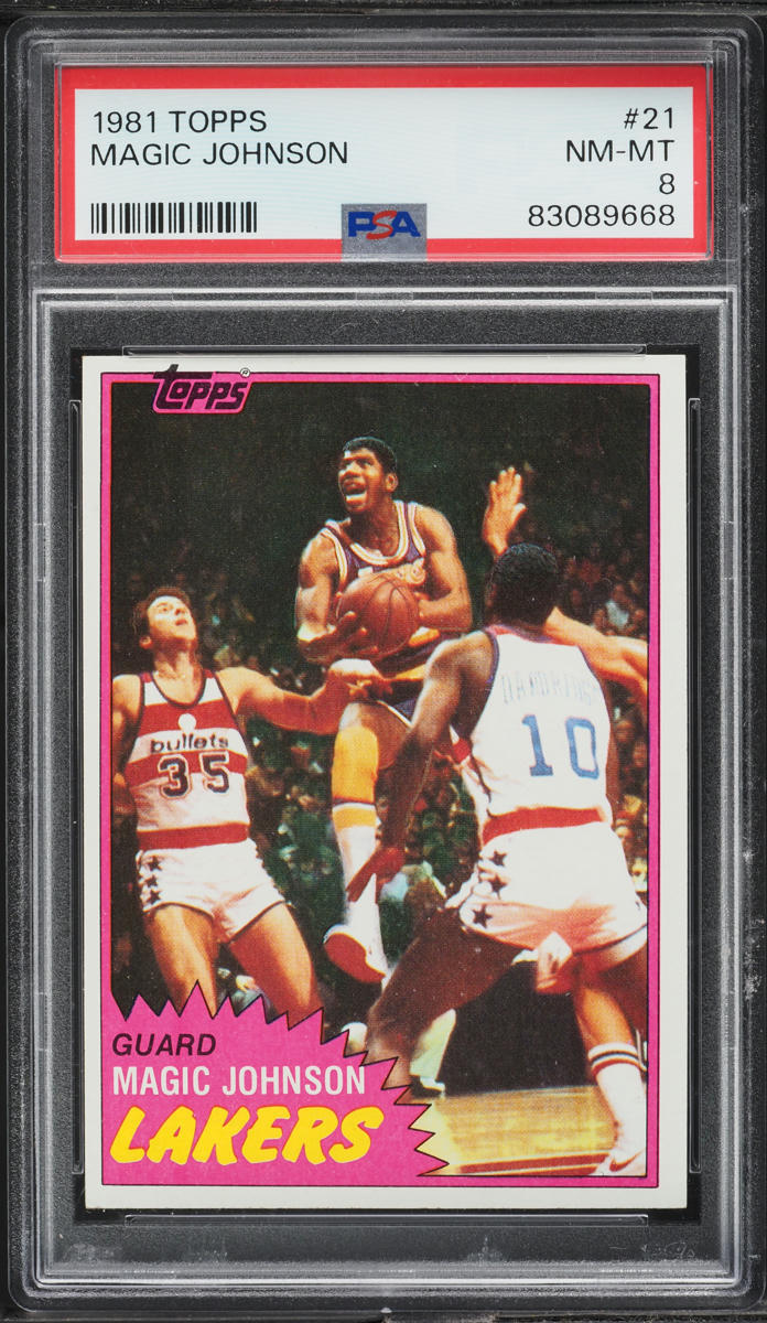 1981 Topps Basketball Magic Johnson #21 PSA 8 NM-MT