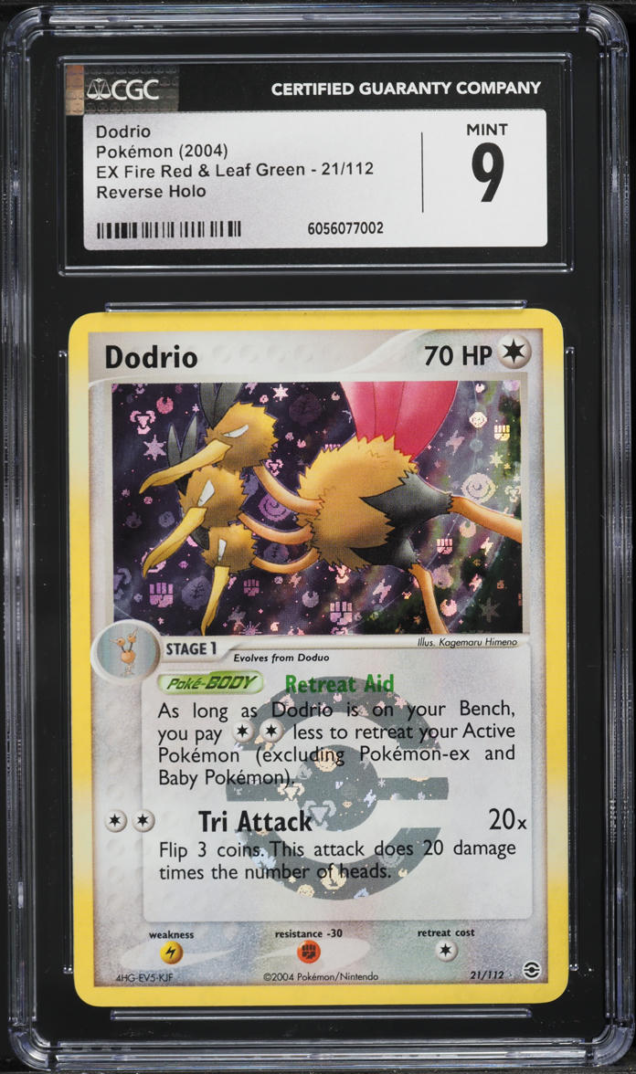 2004 Pokemon EX Fire Red & Leaf Green Reverse Holo Dodrio #21 CGC 9 MINT