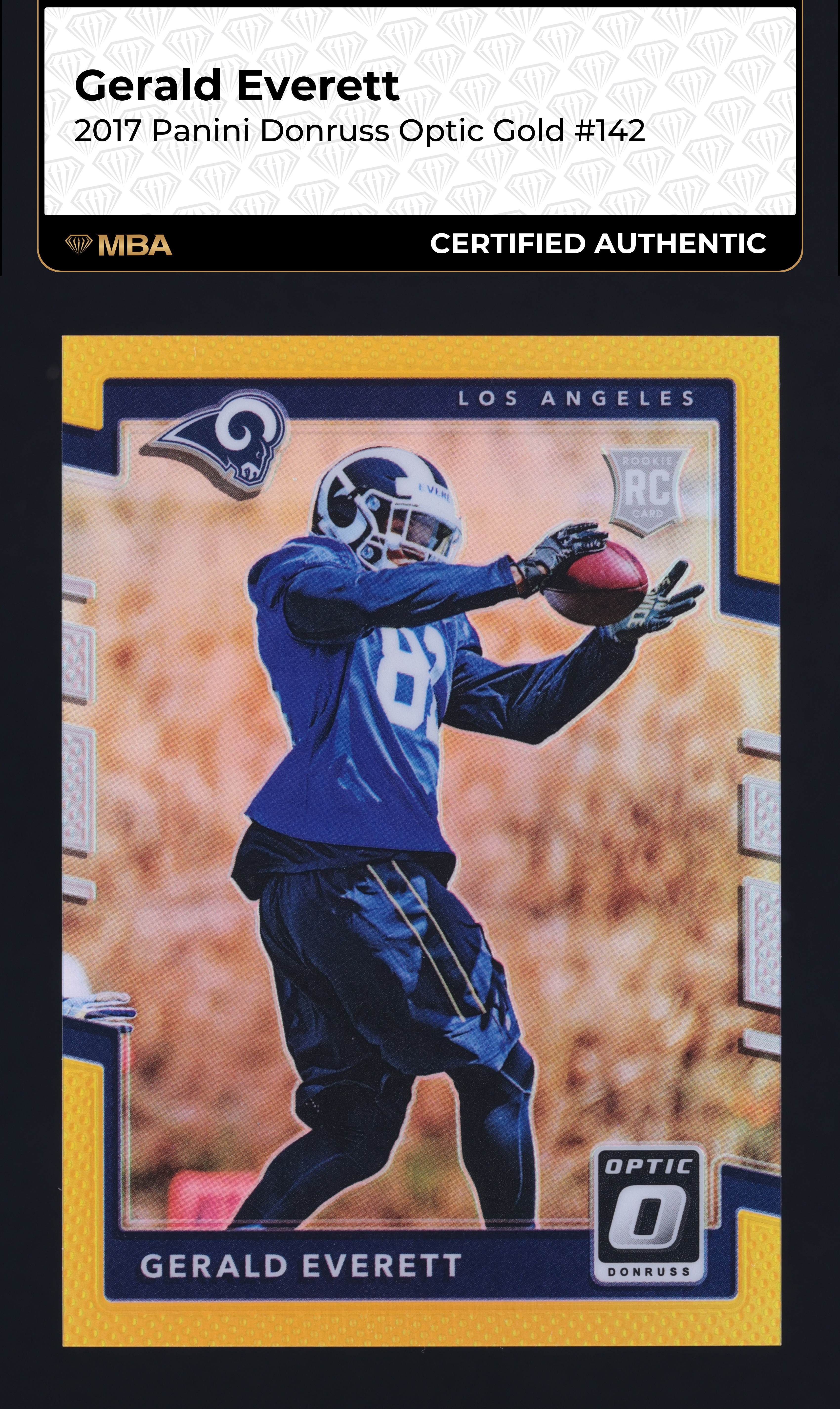 2017 Donruss Optic Gold Gerald Everett ROOKIE /10 #142 MBA AUTH