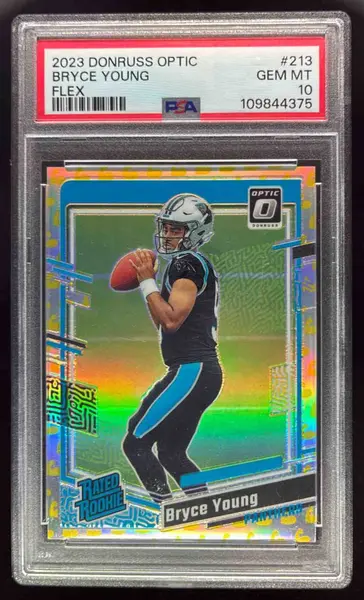 2023 Donruss Optic Flex Emoji Prizm #213 Bryce Young RC Rookie /149 PSA 10