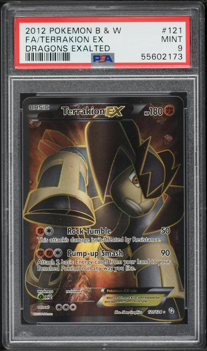 2012 Pokemon Black & White Dragons Exalted Full Art Terrakion EX #121 PSA 9 MINT