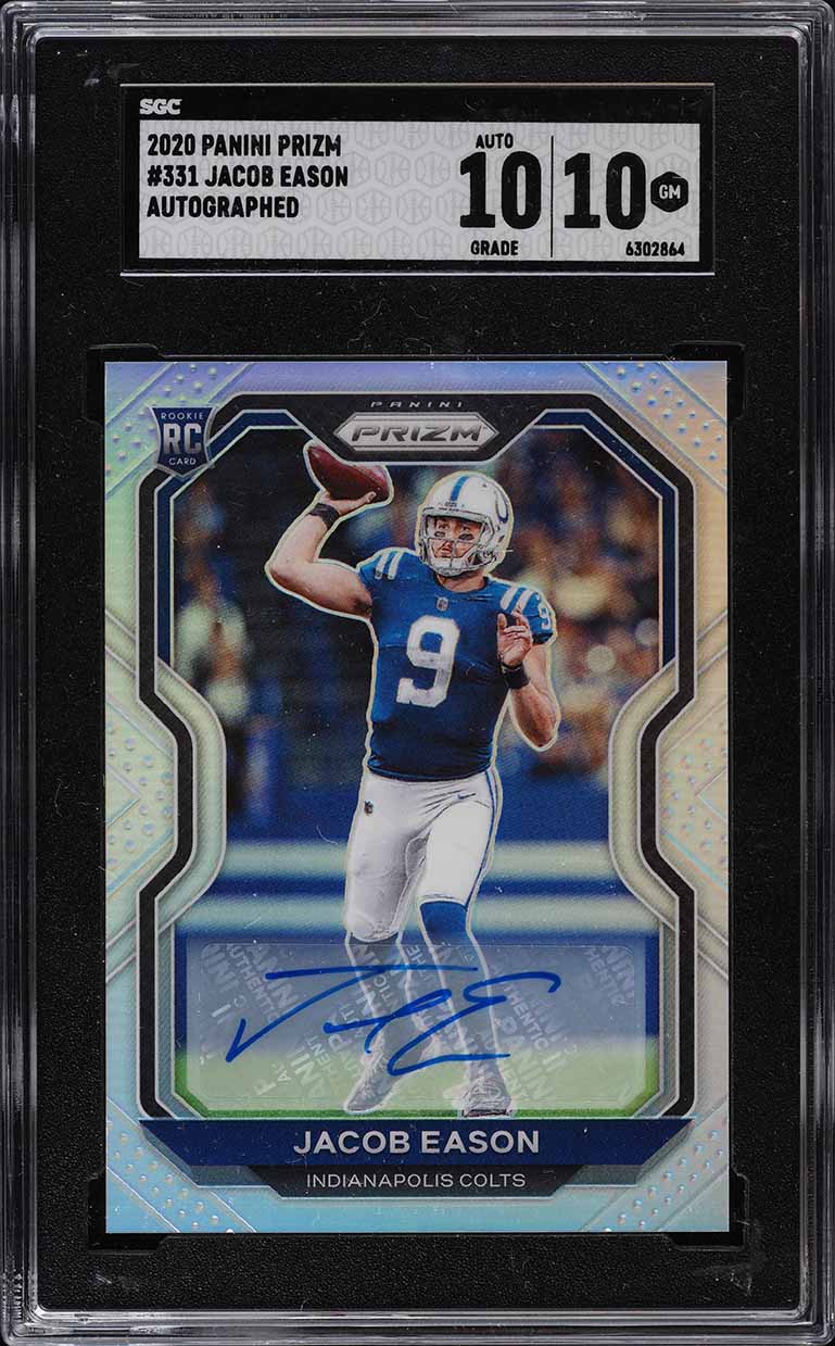 2020 Panini Prizm Silver Jacob Eason ROOKIE AUTO #331 SGC 10 GEM MINT