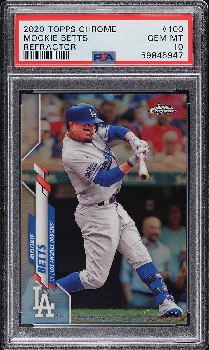 2020 Topps Chrome Refractor Mookie Betts #100 PSA 10 GEM MINT