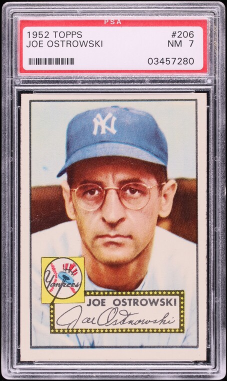 1952 Topps Joe Ostrowski #206 PSA 7 NRMT