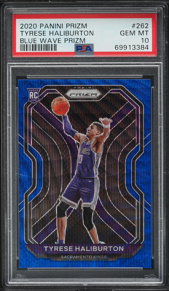 2020 Panini Prizm Blue Wave Tyrese Haliburton ROOKIE #262 PSA 10 GEM MINT