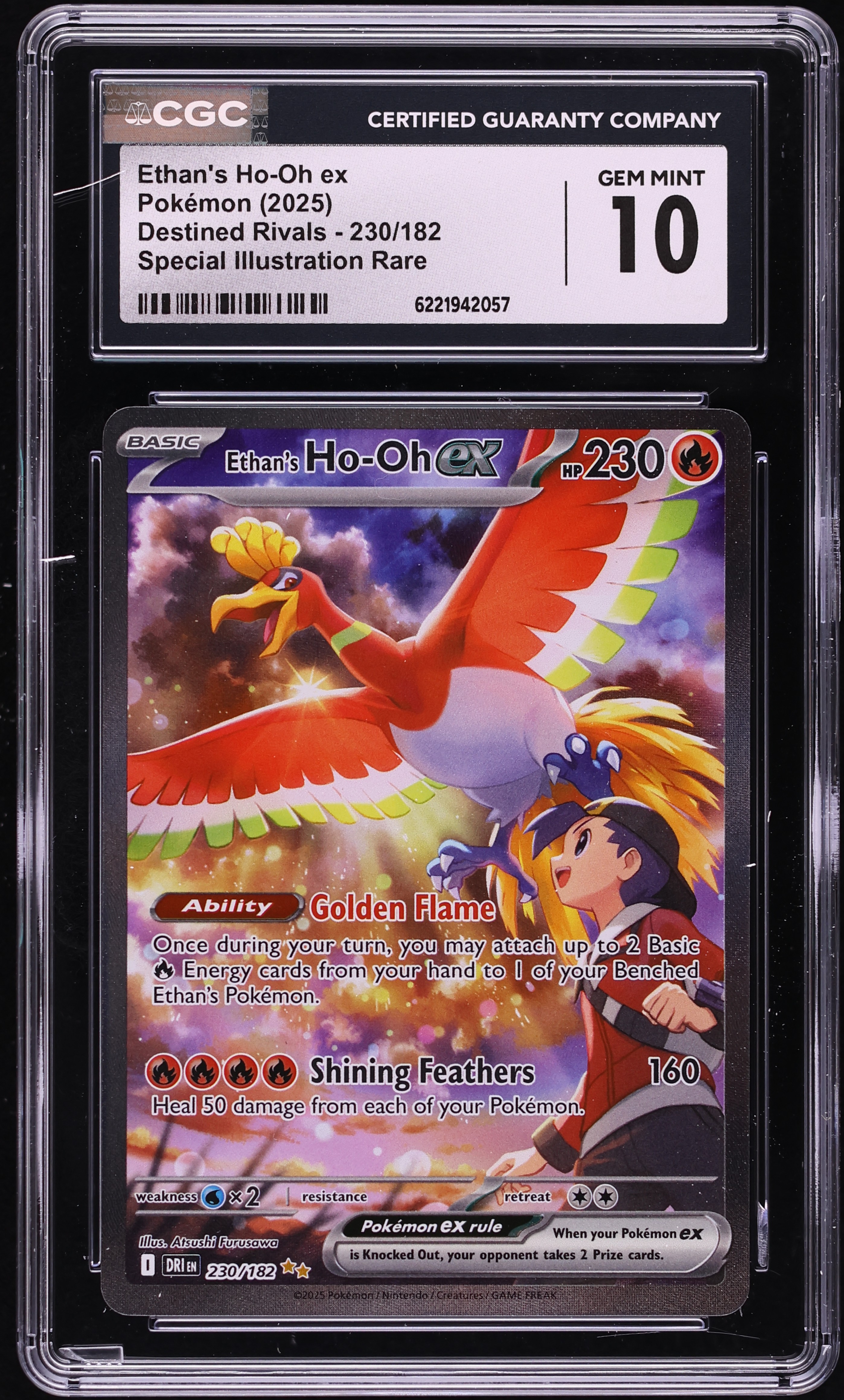 2025 Pokemon Scarlet & Violet Destined Rivals SIR Ethan's Ho-Oh Ex #230 CGC 10 GEM MINT