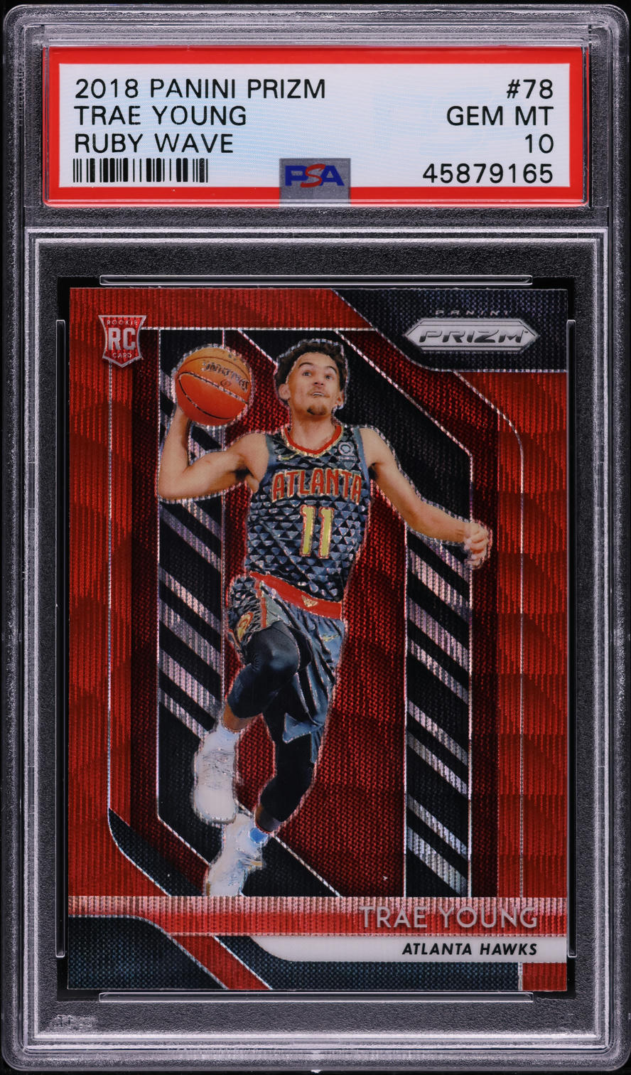 2018 Panini Prizm Ruby Wave Trae Young ROOKIE #78 PSA 10 GEM MINT