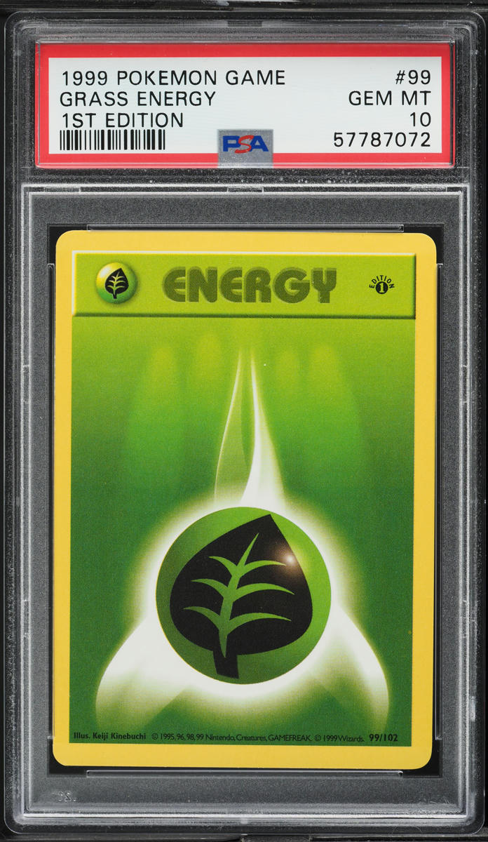 1999 Pokemon Base Set Shadowless 1st Edition Grass Energy #99 PSA 10 GEM MINT