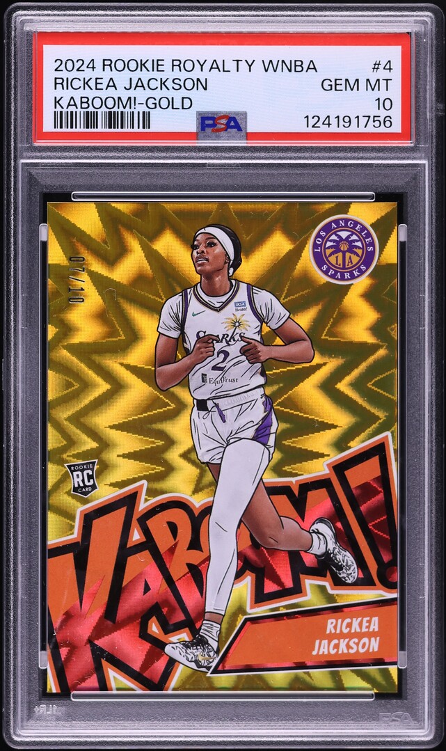 2024 Panini Royalty WNBA Kaboom! Gold Rickea Jackson ROOKIE /10 #4 PSA 10 GEM