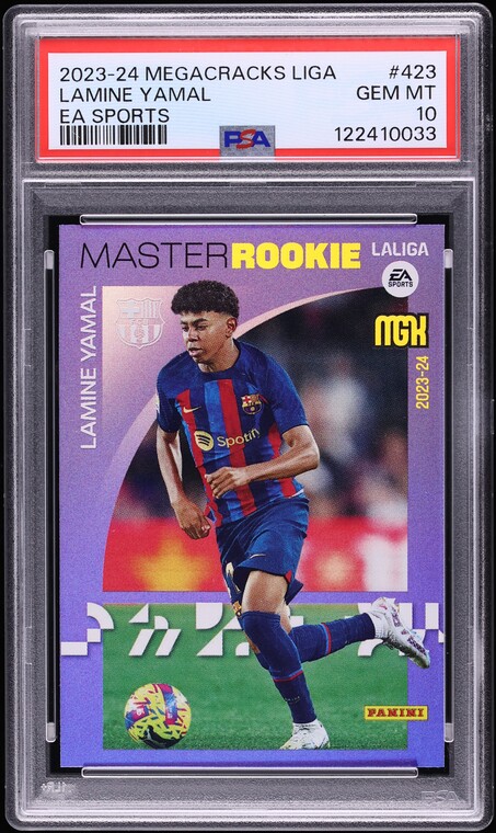 2023 Panini Mega Cracks La Liga EA Sports Lamine Yamal ROOKIE #423 PSA 10 GEM