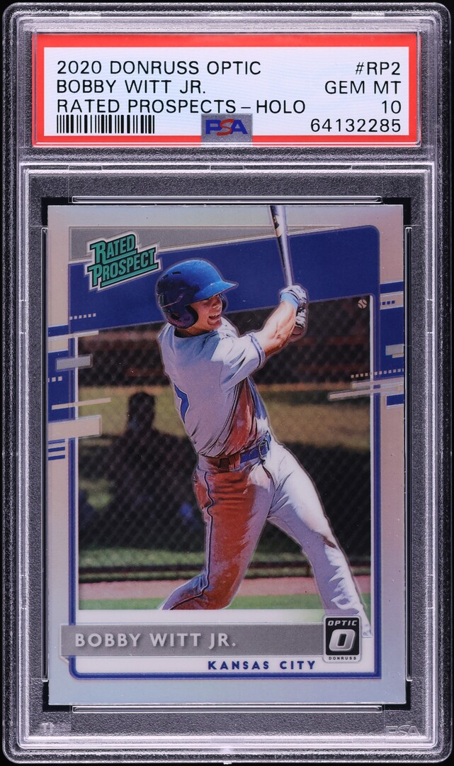 2020 Donruss Optic Holo Bobby Witt Jr. PROSPECT #RP2 PSA 10 GEM MINT
