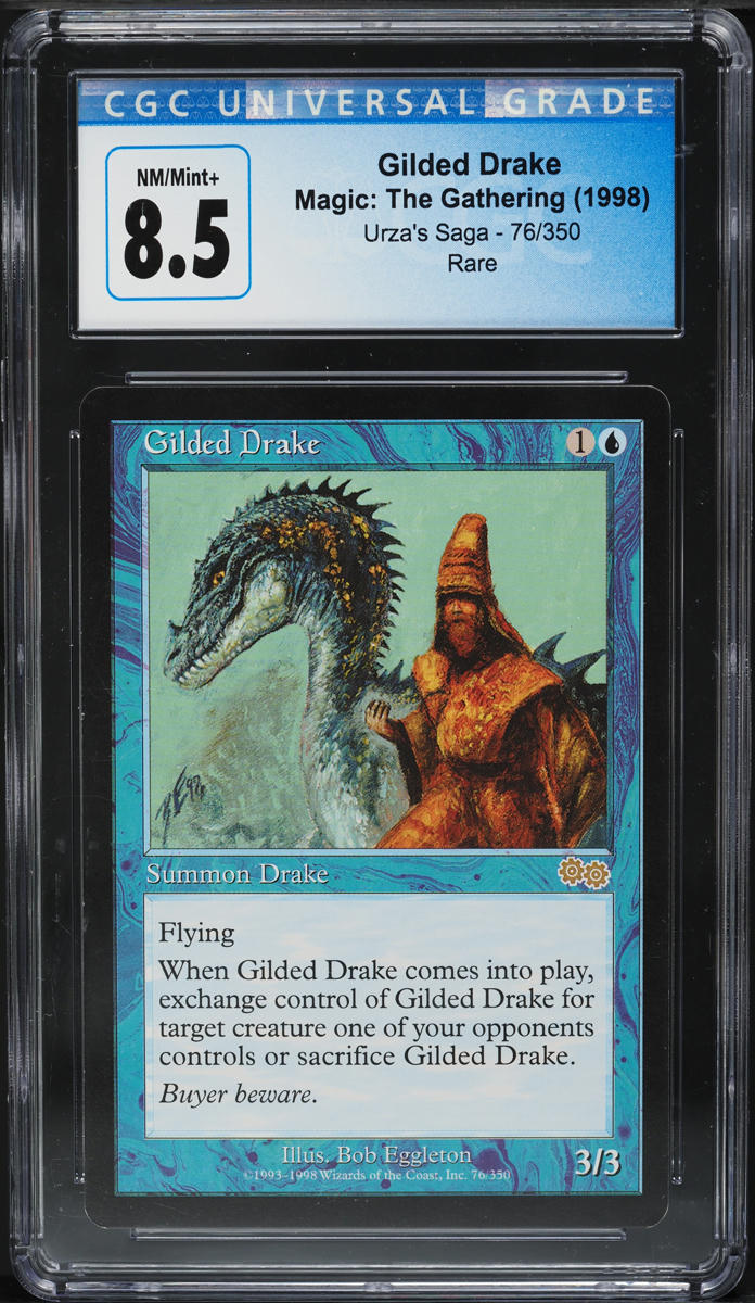 1998 Magic The Gathering MTG Urza's Saga Gilded Drake #76 CGC 8.5 NM-MT+
