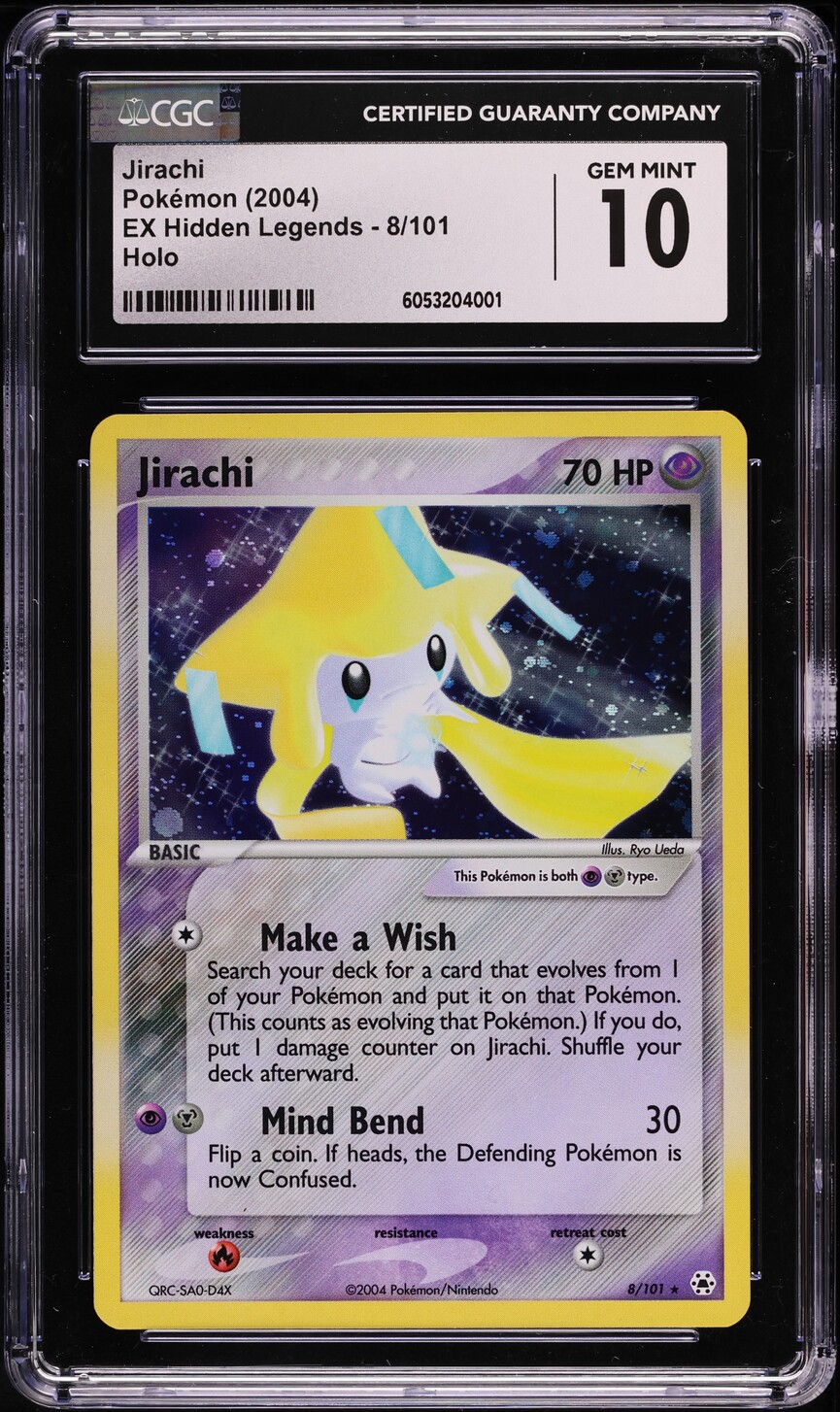2004 Pokemon EX Hidden Legends Holo Jirachi #8 CGC 10 GEM MINT