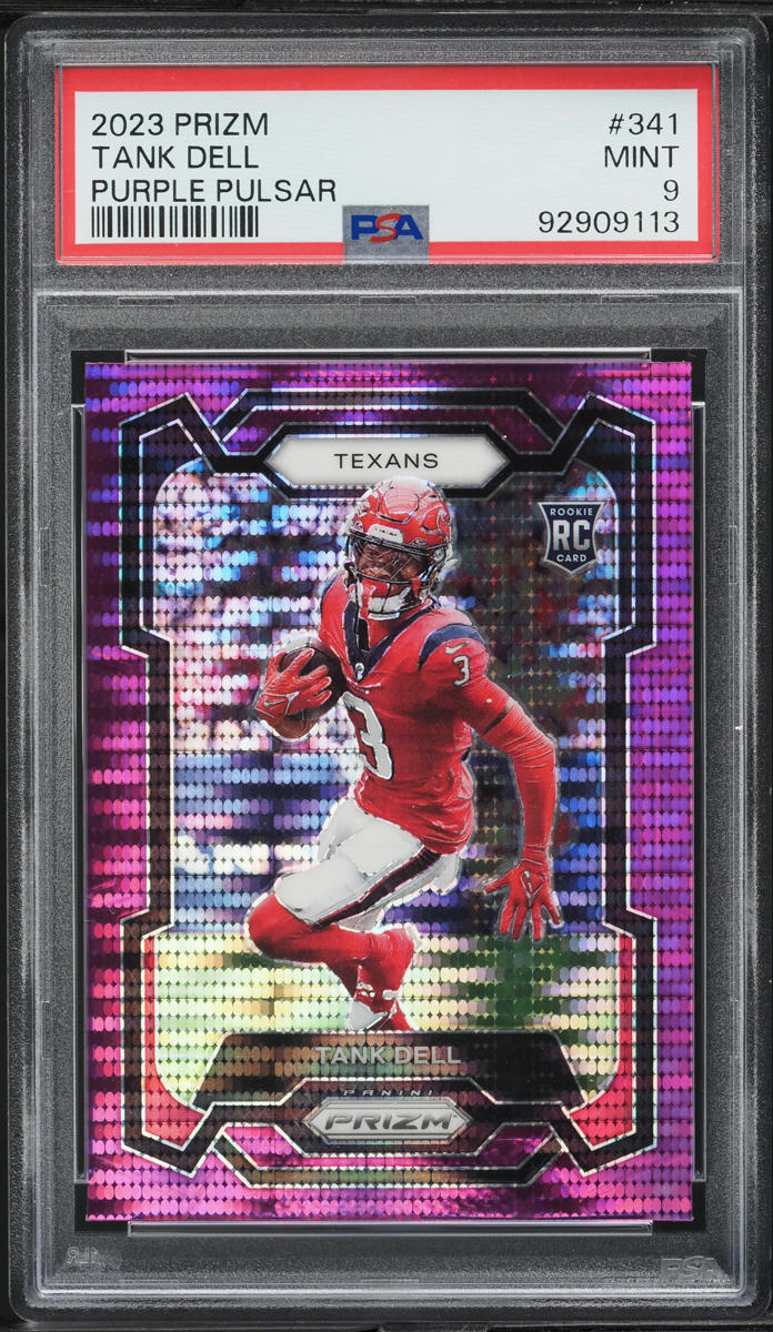 2023 Panini Prizm Purple Pulsar Tank Dell ROOKIE #341 PSA 9 MINT