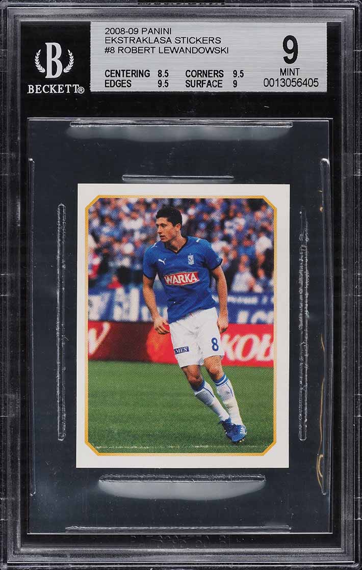 2008 Panini Ekstraklasa Stickers Robert Lewandowski ROOKIE RC #8 BGS 9 MINT