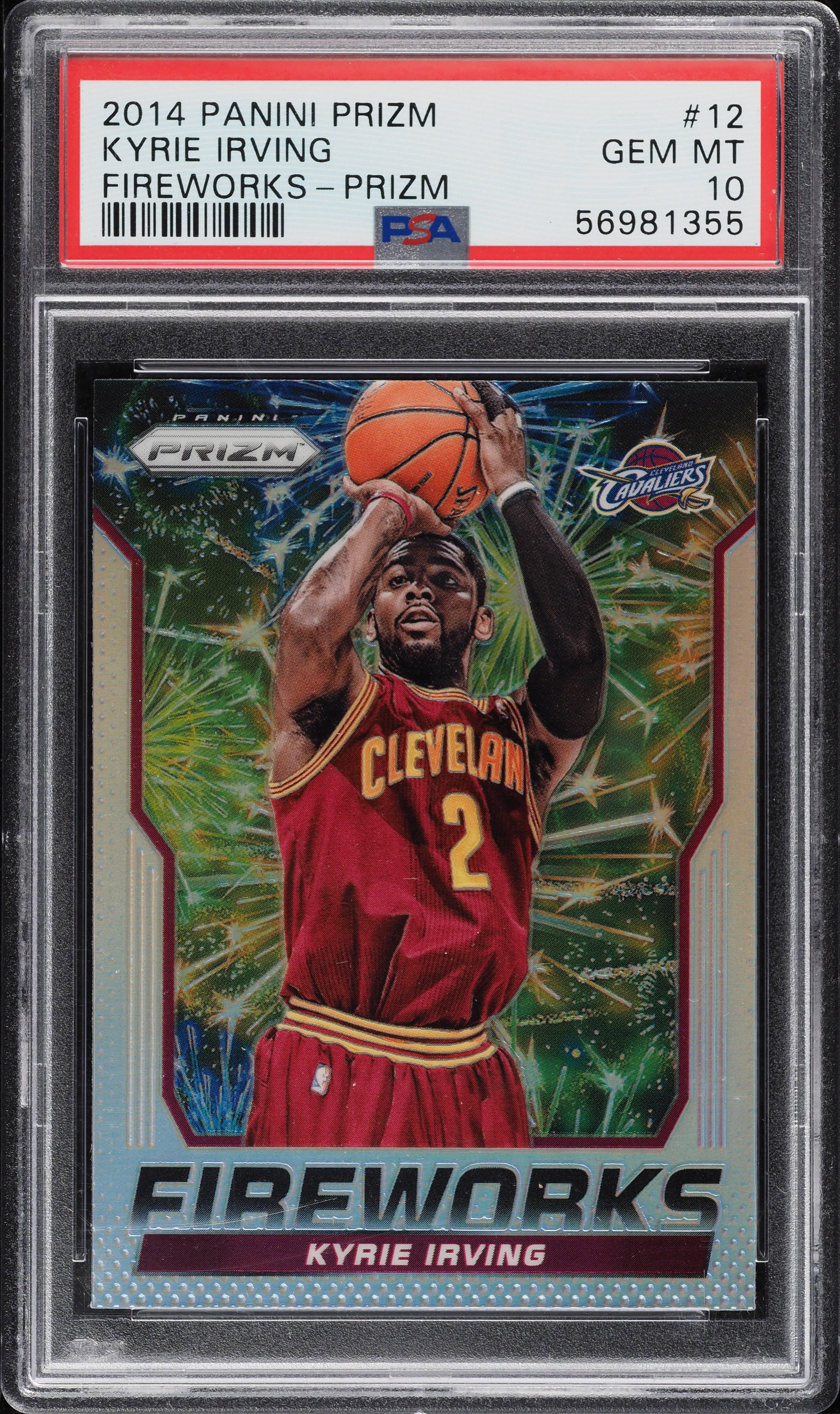 2014 Panini Prizm Fireworks Silver Kyrie Irving #12 PSA 10 GEM MINT