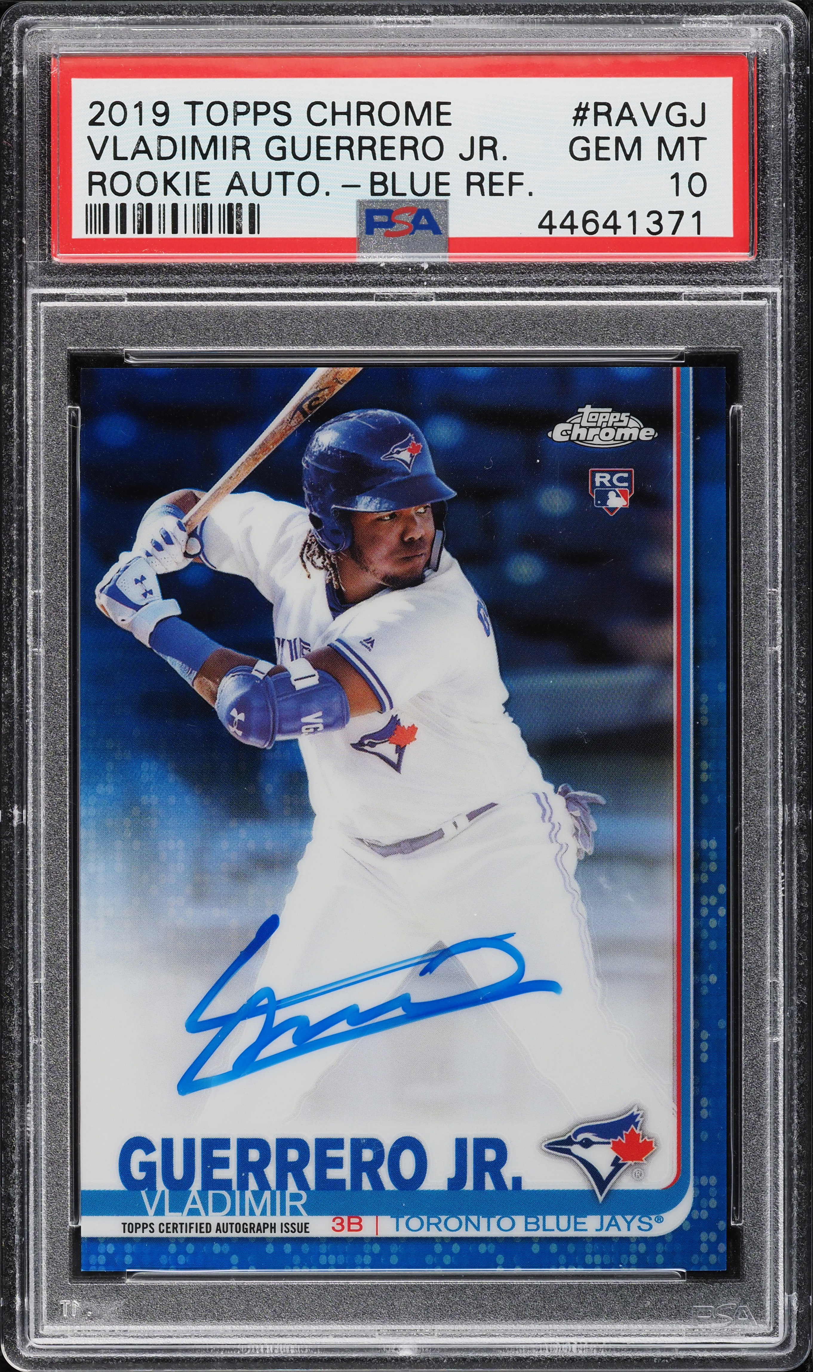 2019 Topps Chrome Blue Refractor Vladimir Guerrero Jr. ROOKIE AUTO /150 PSA 10