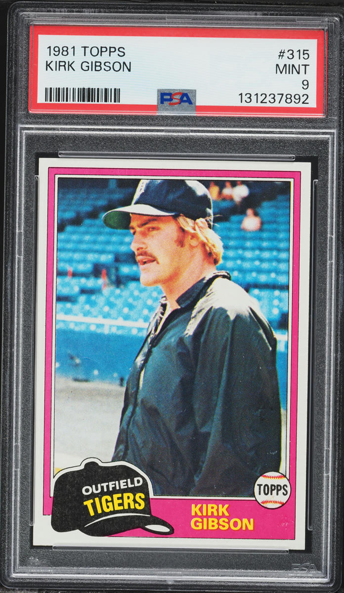 1981 Topps Kirk Gibson ROOKIE #315 PSA 9 MINT