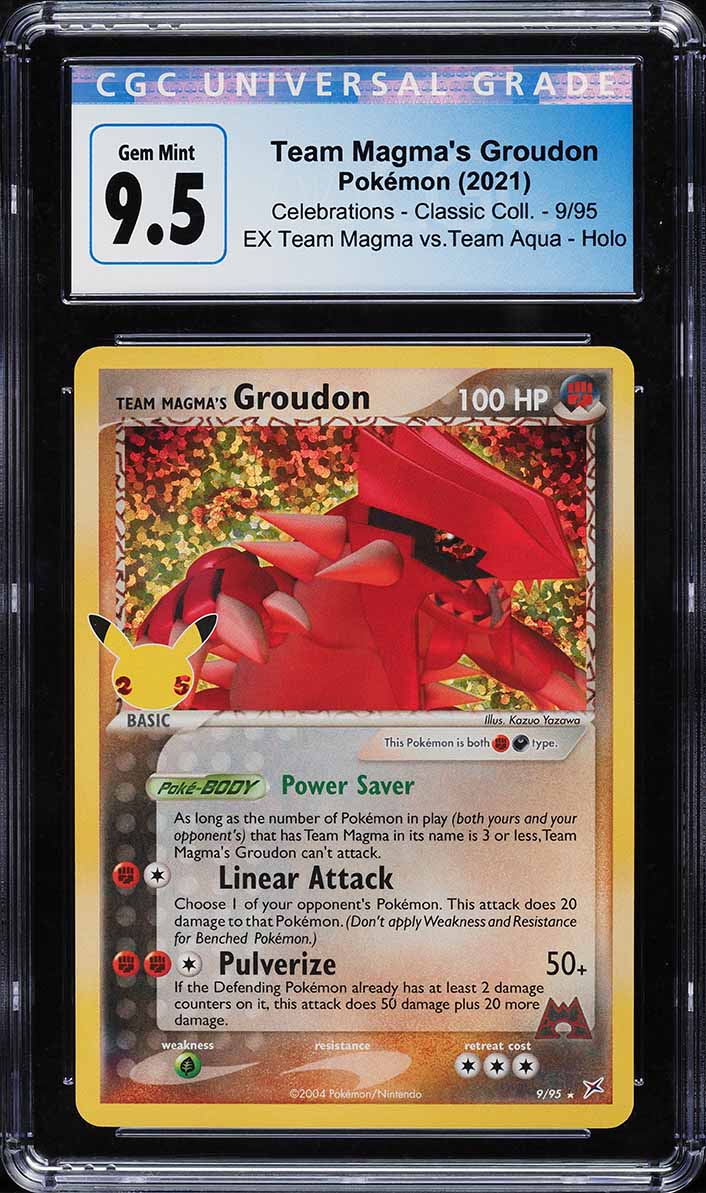 2021 Pokemon Celebrations Classic Coll. Holo Team Magma's Groudon #9 CGC 9.5 GEM