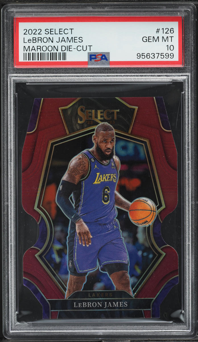 2022 Select Premier Level Maroon Die-Cut LeBron James /175 #126 PSA 10 GEM MINT